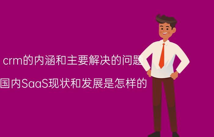 crm的内涵和主要解决的问题 国内SaaS现状和发展是怎样的？